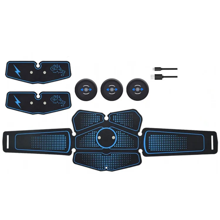 1082 EMS Muscle Training Abdominal Muscle Stimulator Home Fitness Belt(6 Pieces Blue Dot Belt)