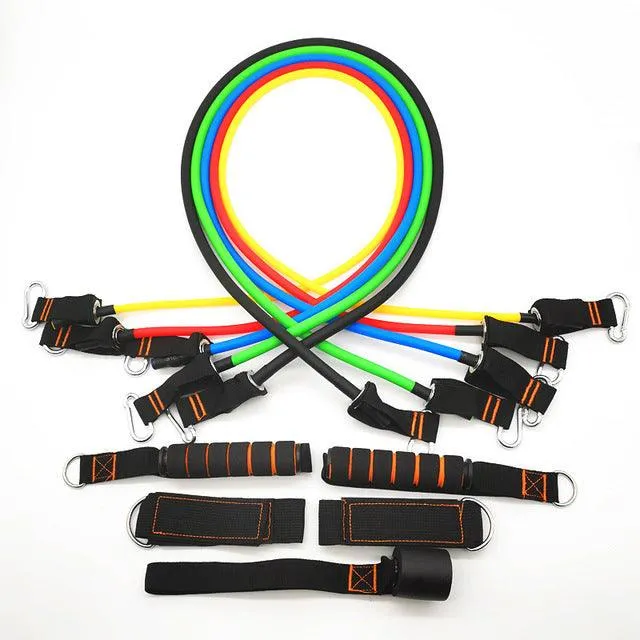 11 Piece/Set Latex Resistance Bands Crossfit Training Body Exercise Yoga Tubes Pull Rope Chest Expander Pilates Fitness with Bag