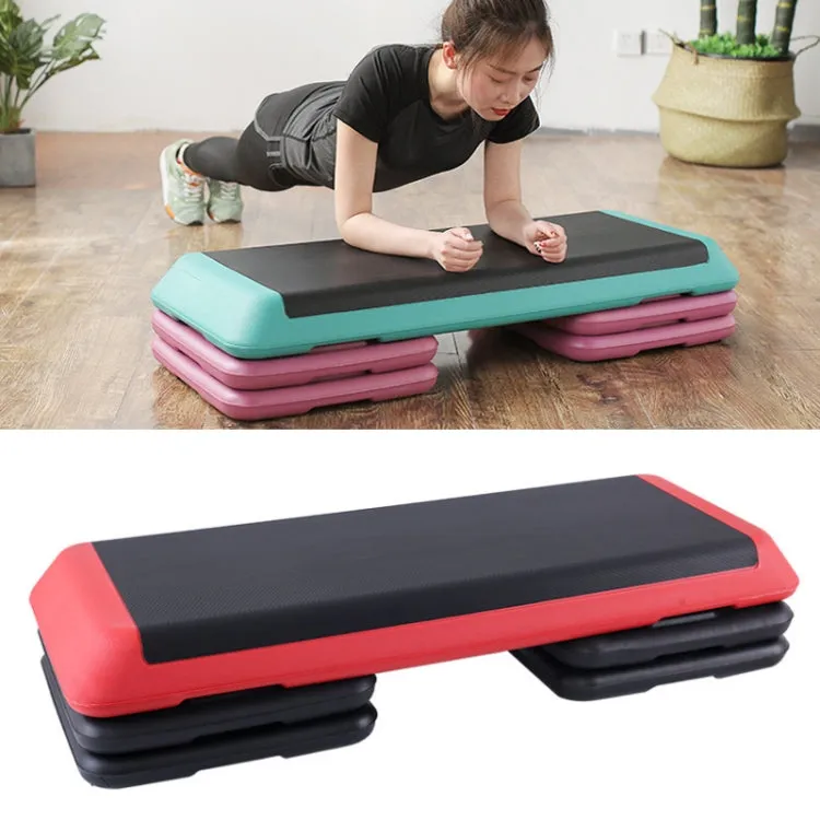 110cm Fitness Pedal Adjustable Sports Yoga Fitness Aerobics Pedal, Specification: Red Motherboard   4 Black Base