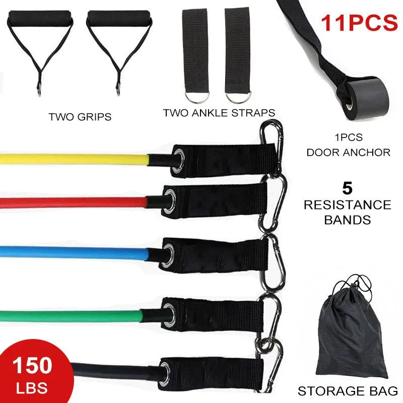 15 Pcs Resistance Bands Set Fitness Bands Resistance Gym Equipment Exercise Bands Pull Rope Fitness Elastic Training Expander