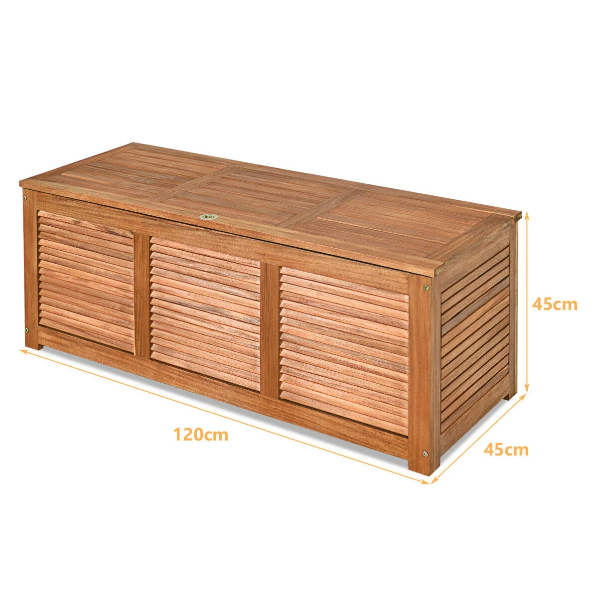 180L Acacia Wood Deck Box with Flexible Hinges and Handle