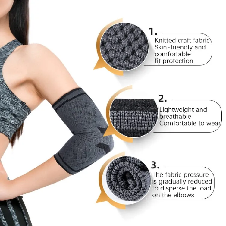 1pair Fitness Sports Protective Gear Breathable Sweating Sports Elbow Pads, Size: L (Smoke Gray)