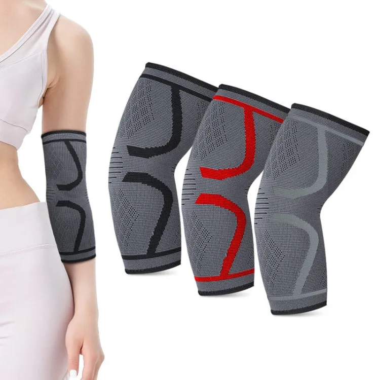 1pair Fitness Sports Protective Gear Breathable Sweating Sports Elbow Pads, Size: L (Smoke Gray)