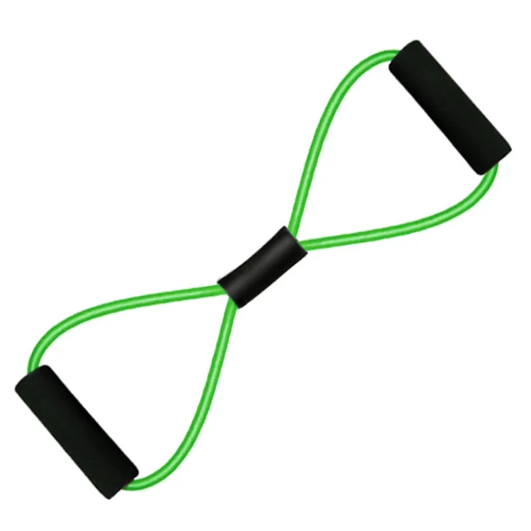 2 PCS Yoga Supplies 8-Word Tension Rope Tier Force Training To Make Chest Tube(Monochrome Green)