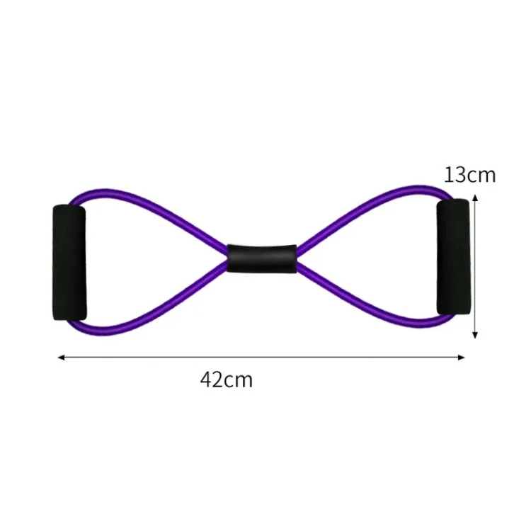 2 PCS Yoga Supplies 8-Word Tension Rope Tier Force Training To Make Chest Tube(Monochrome Purple)