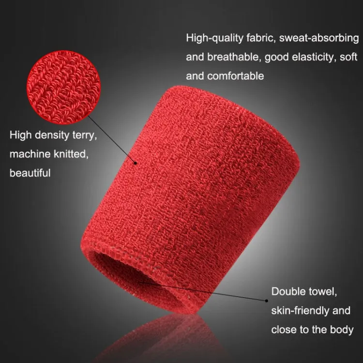 2PCS Basketball Badminton Tennis Running Fitness Towel Sweat-absorbing Sports Wrist(White)