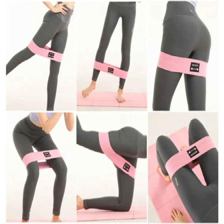 2PCS BOER Polyester   Latex Silk Anti-skid Elastic Fitness Resistance Ring Yoga Stretch Belt