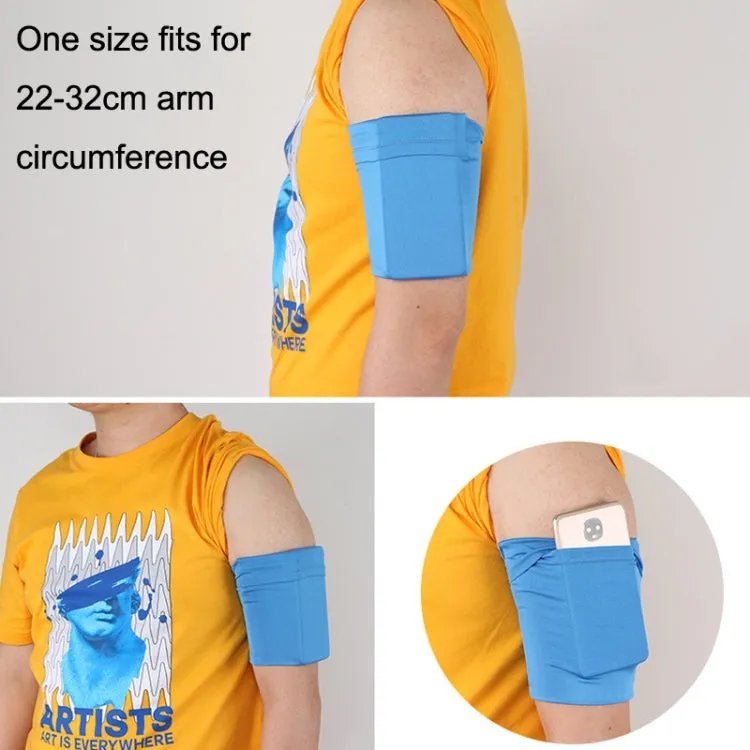 2pcs Outdoor Fitness Mobile Phone Arm Bag Sports Elastic Armbands(Blue)