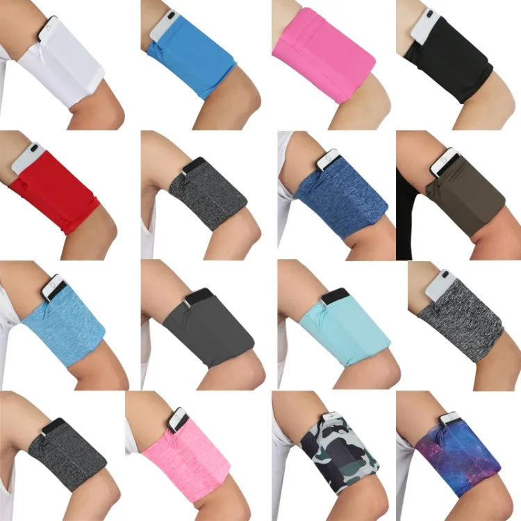 2pcs Outdoor Fitness Mobile Phone Arm Bag Sports Elastic Armbands(Grey)