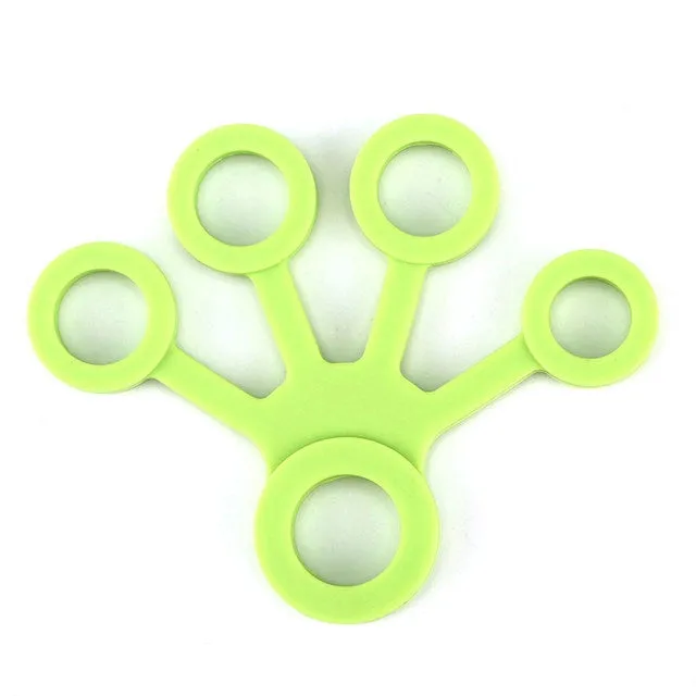 3 PCS Finger Trainer Silicone Finger Tensioner Five Finger Tension Ring(Light Green (6.6LB))