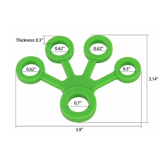 3 PCS Finger Trainer Silicone Finger Tensioner Five Finger Tension Ring(Light Green (6.6LB))