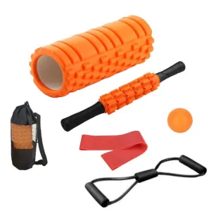 33cm 6pcs/set EVA Hollow Foam Roller Muscle Relaxation Roller Yoga Column Set Fitness Equipment(Orange)