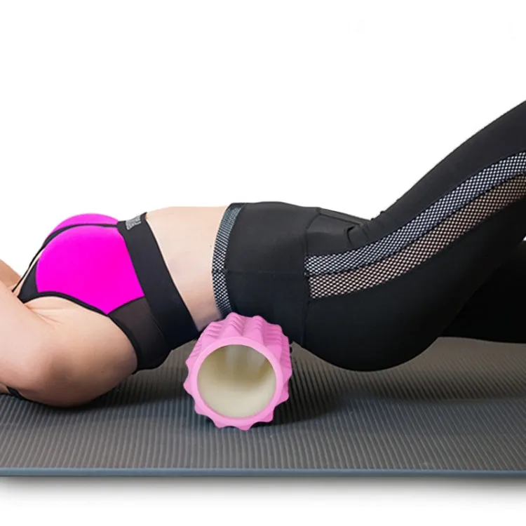 45cm 3pcs/set EVA Hollow Foam Roller Muscle Relaxation Roller Yoga Column Set Fitness Equipment(Pink)