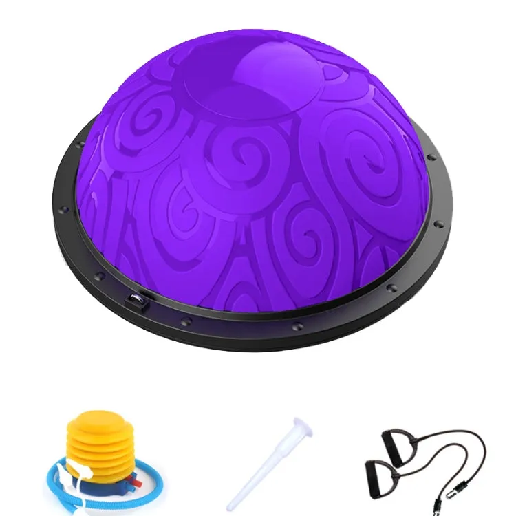 46cm Wave Speed Ball Yoga Semi-Circular Balance Ball Fitness Pilates Ball(Auspicious Cloud Purple)