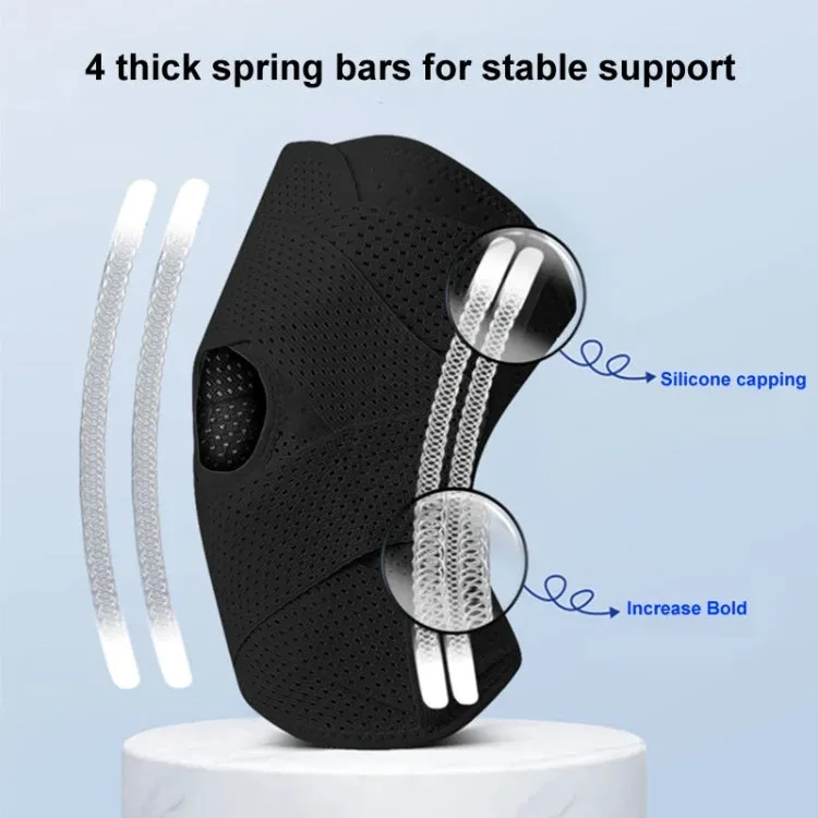 4th Generation Breathable Knee Guard Adjustable Thin Sports Running Cycling Mountaineering Meniscus Knee Joint Patella Strap, Size: L(White)