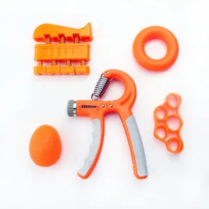 5 In 1 Counting Grip Device Fitness Adjustment Grip Device  Finger Trainer Set(Orange)