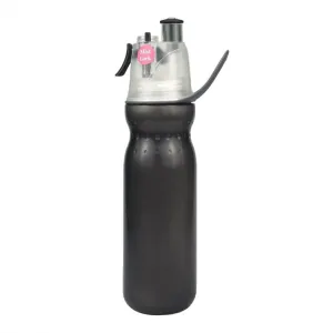 590ml Summer Outdoor Sports Training Spray Cooling Water Cup, Color: Pure Black 2-layers