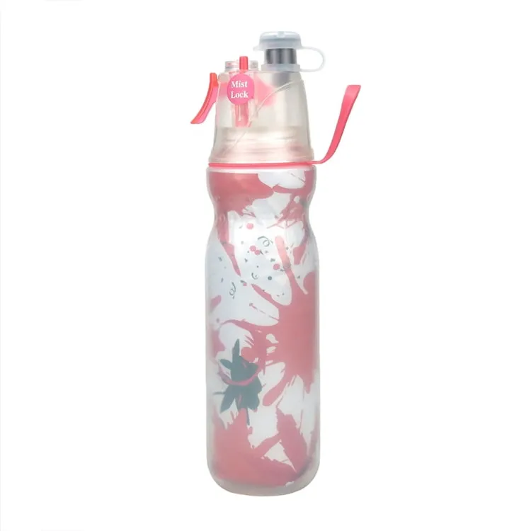 590ml Summer Outdoor Sports Training Spray Cooling Water Cup, Color: Splash Ink 3-layers