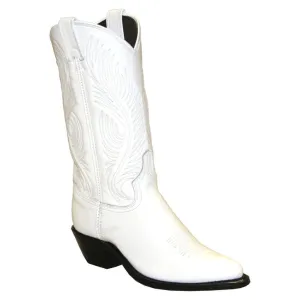 Abilene Ladies 11” White Cowhide Round Toe Boot 9054