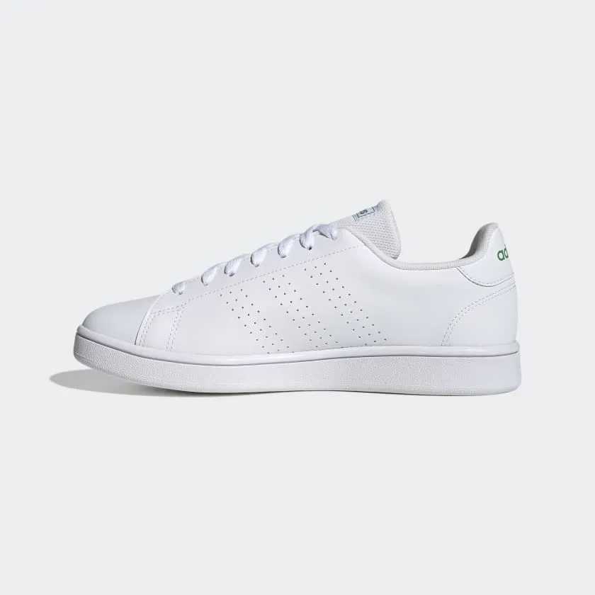 ADIDAS ADVANTAGE BASE COURT LIFESTYLE SHOES - MEN - WHITE/GREEN