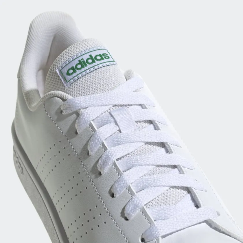 ADIDAS ADVANTAGE BASE COURT LIFESTYLE SHOES - MEN - WHITE/GREEN