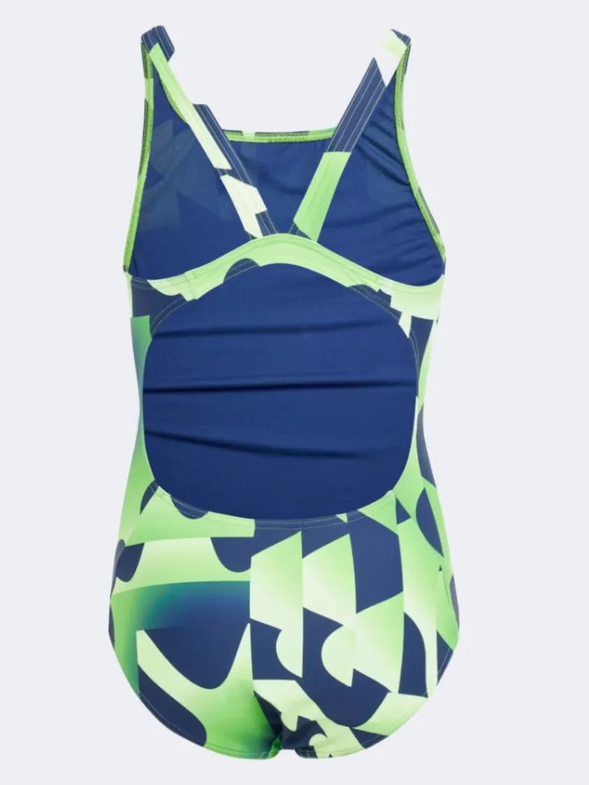 Adidas Performance Seas Graphic Girls Swim Monokini Green Spark