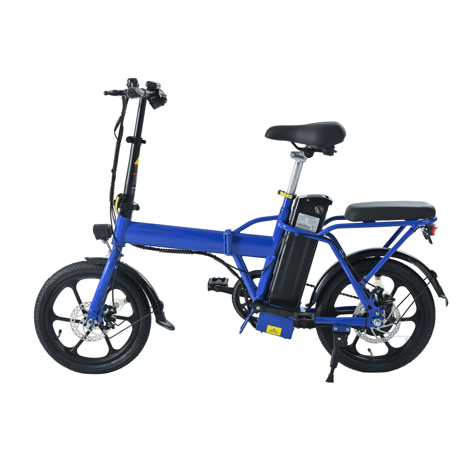 Adult Electric Bicycles 500 W Motor 15.5 MPH Max Speed, 16inch Tire, 42 V 10.4 AH Removable Battery for Electric Bike, Multi-Shock Absorption, City Commuter, Fold able Adult Electric Bicycle