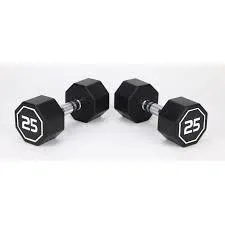 Apollo Athletics Iron Bull IR3920 Coated Octagon Dumbbells 5-30lb Set with A Frame DBR-A White Rack