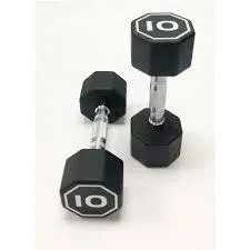 Apollo Athletics Iron Bull IR3920 Coated Octagon Dumbbells 5-30lb Set with Troy Barbell Vertical Dumbbell Rack GADR-6