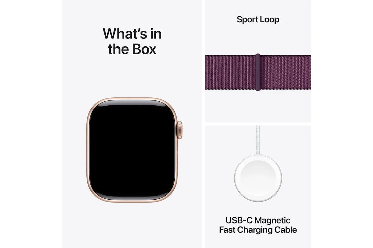 Apple Watch Series 10 | 42mm | Rose Gold Aluminium Case Plum Sport Loop