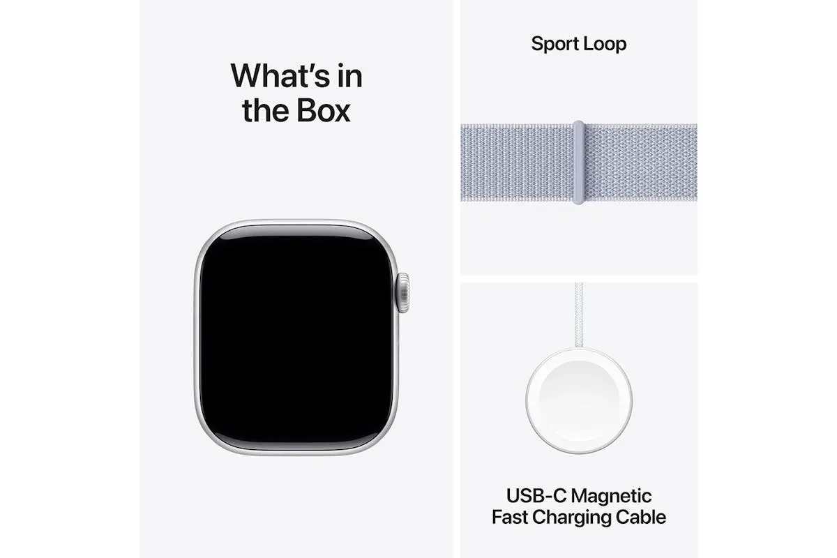 Apple Watch Series 10 | 42mm | Silver Aluminium Case Blue Cloud Sport Loop S/M