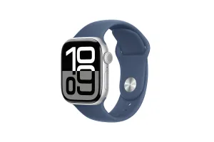 Apple Watch Series 10 | 42mm | Silver Aluminium Case Denim Sport Band M/L