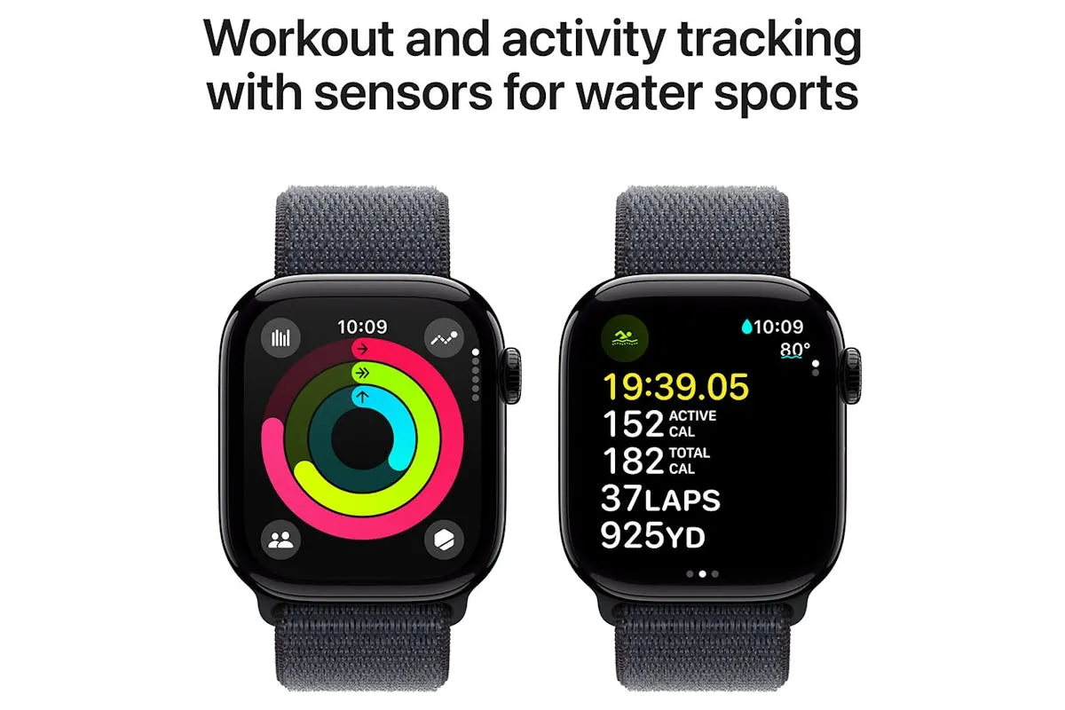 Apple Watch Series 10 GPS | 42mm | Jet Black Aluminium Case with Ink Sport Loop