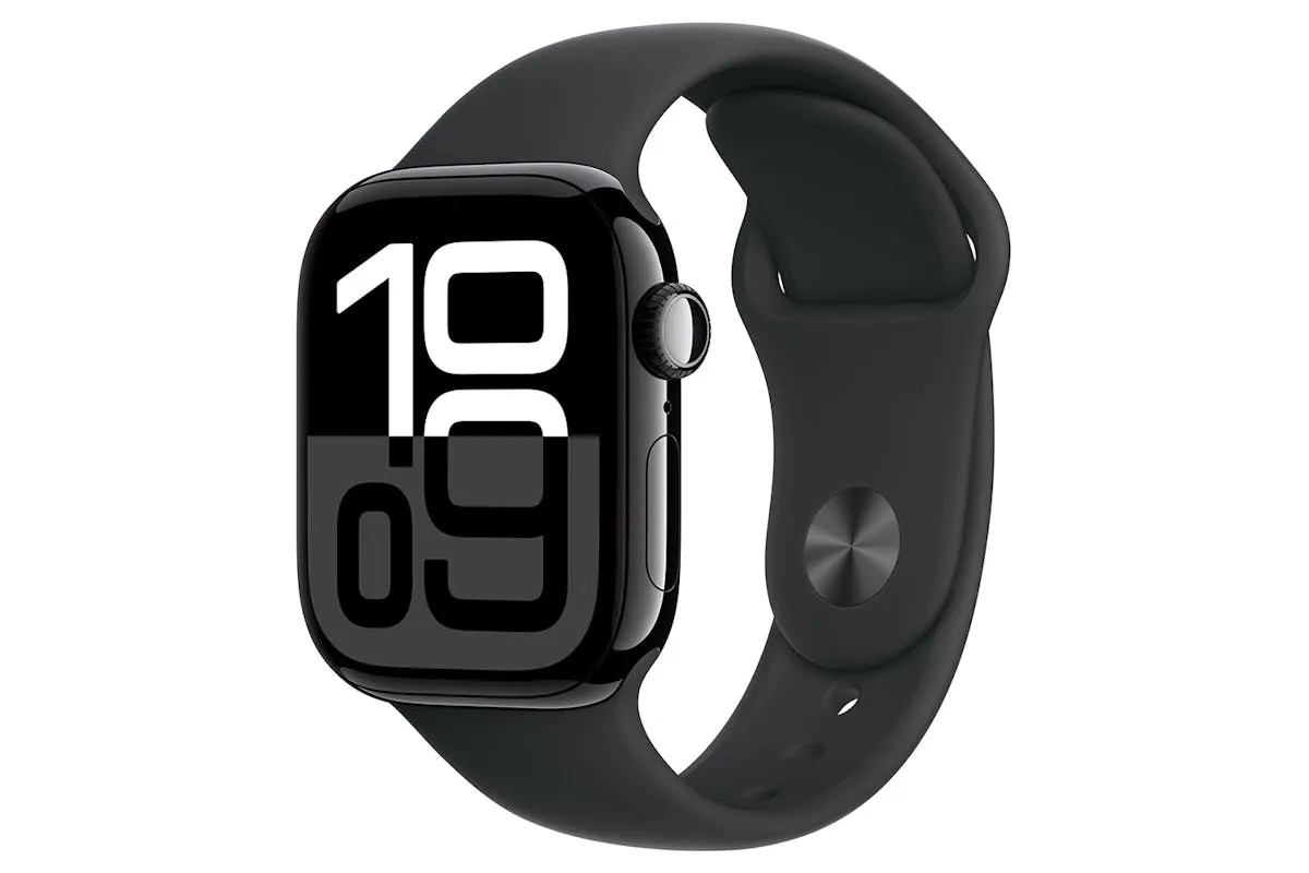 Apple Watch Series 10 GPS   Cellular | 42mm | Jet Black Aluminium Case with Black Sport Band M/L