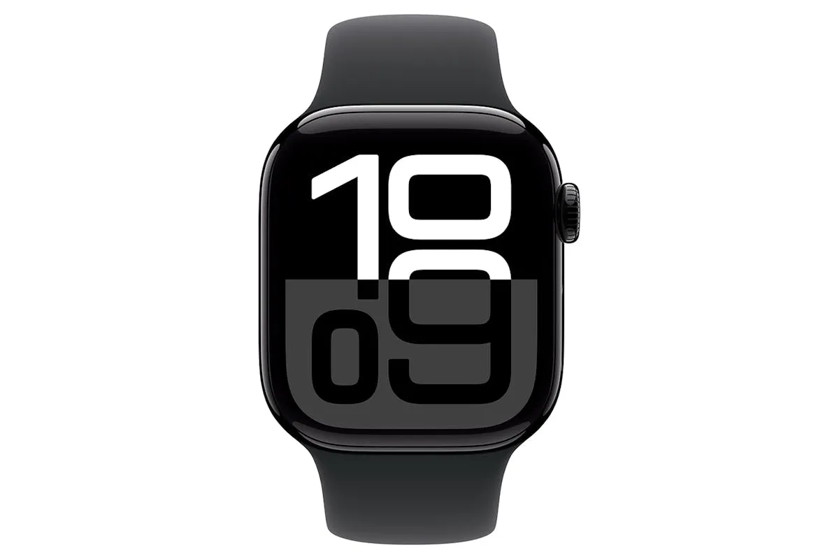 Apple Watch Series 10 GPS   Cellular | 42mm | Jet Black Aluminium Case with Black Sport Band S/M