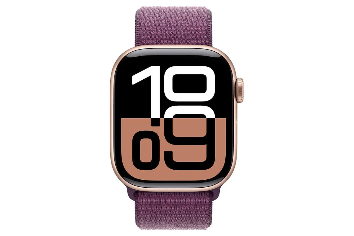 Apple Watch Series 10 GPS   Cellular | 42mm | Rose Gold Aluminium Case with Plum Sport Loop