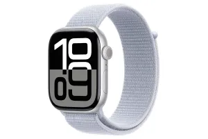 Apple Watch Series 10 GPS   Cellular | 46mm | Silver Aluminium Case with Blue Cloud Sport Loop