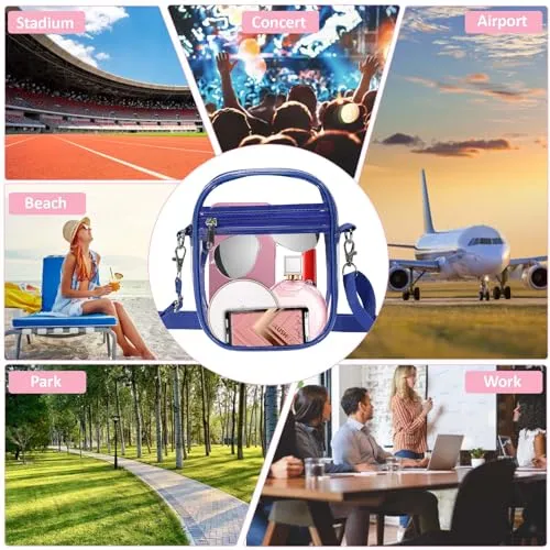 Armiwiin Clear Bag Stadium Approved, Clear Crossbody Purse Bag with Front Pocket for Concerts Sports Events Festivals