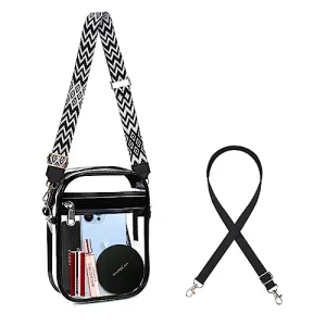 Armiwiin Clear Bag Stadium Approved, Clear Crossbody Purse Bag with Front Pocket for Concerts Sports Events Festivals