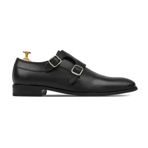 Artista - Men's Black Calf Leather Double Monkstrap