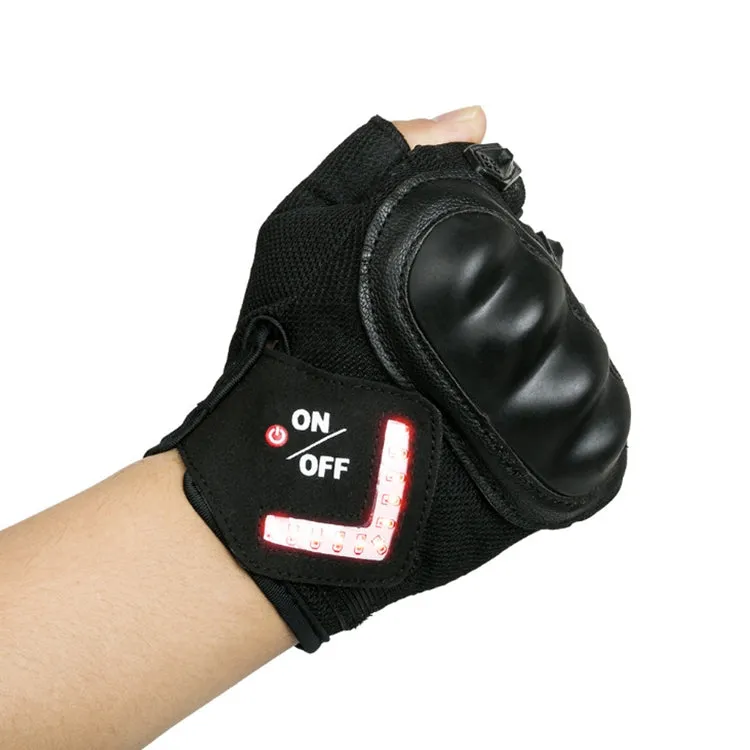 Automatic Induction Turn Signal Gloves Riding Warning Light Gloves, Color:Black(L)