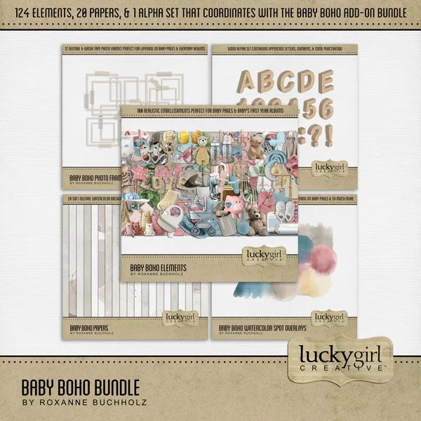 Baby Boho Digital Scrapbook Bundle