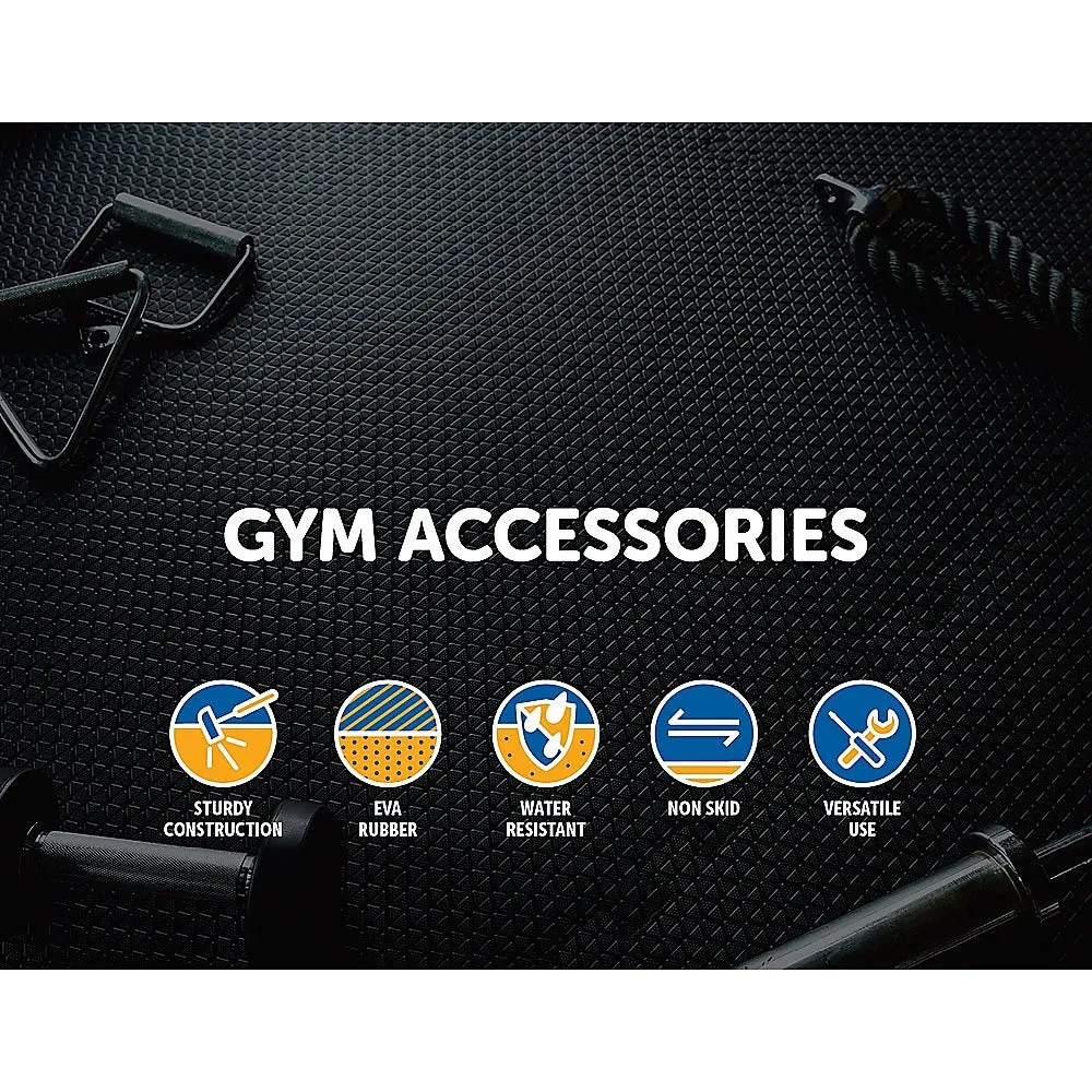 Black EVA Foam Gym Mats, Slip-Free, Water-Resistant, 12 Tiles