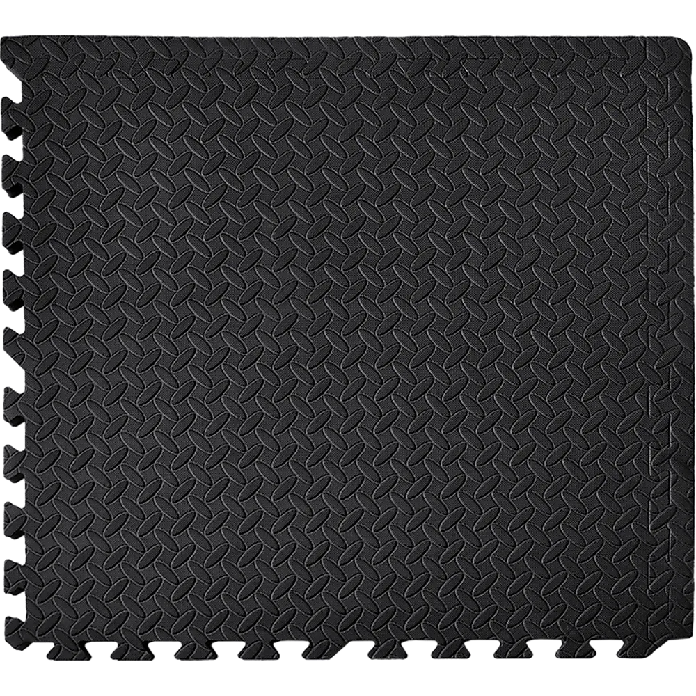 Black EVA Foam Gym Mats, Slip-Free, Water-Resistant, 12 Tiles