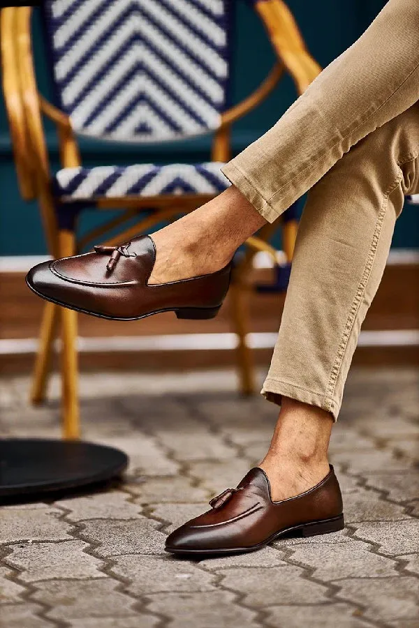 Bojoni Bravo Brown Tassel Loafers