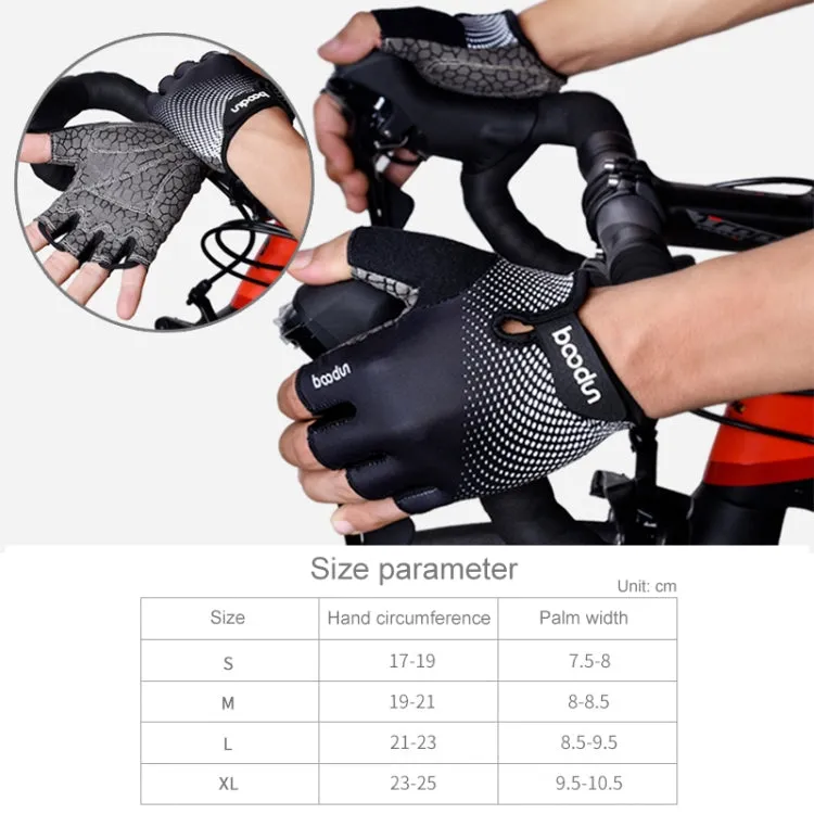 BOODUN 1096 Non-slip Wear-resistant Breathable Fitness Sports Silicone Gloves, Size:XL(Black)