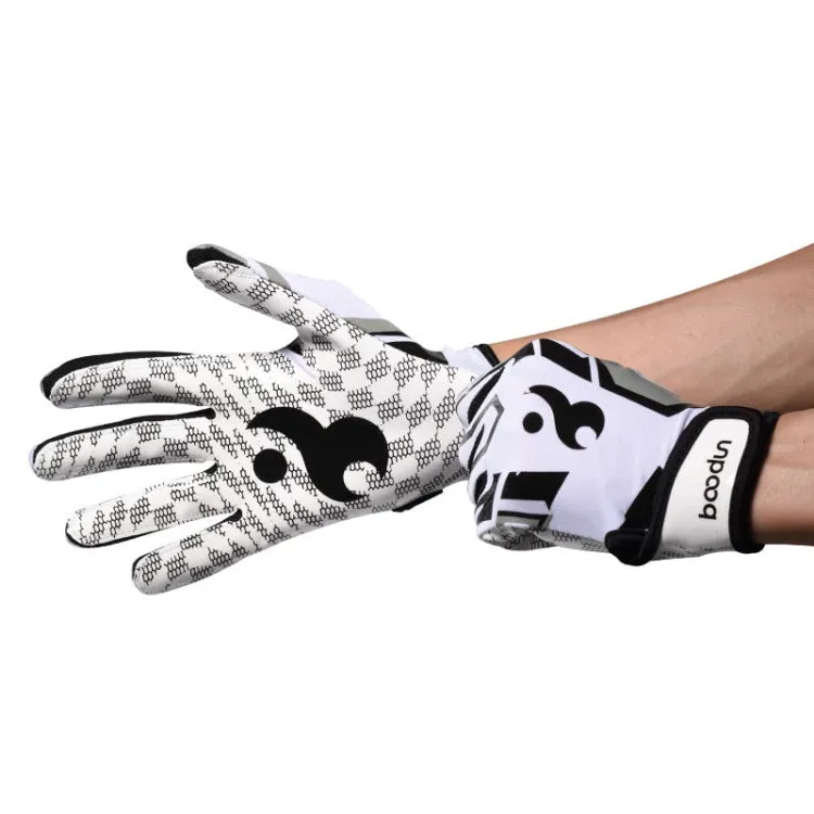 BOODUN C281071G Baseball Rugby Gloves Fitness Sports Anti-Slip Outdoor Hiking Gloves(White S)