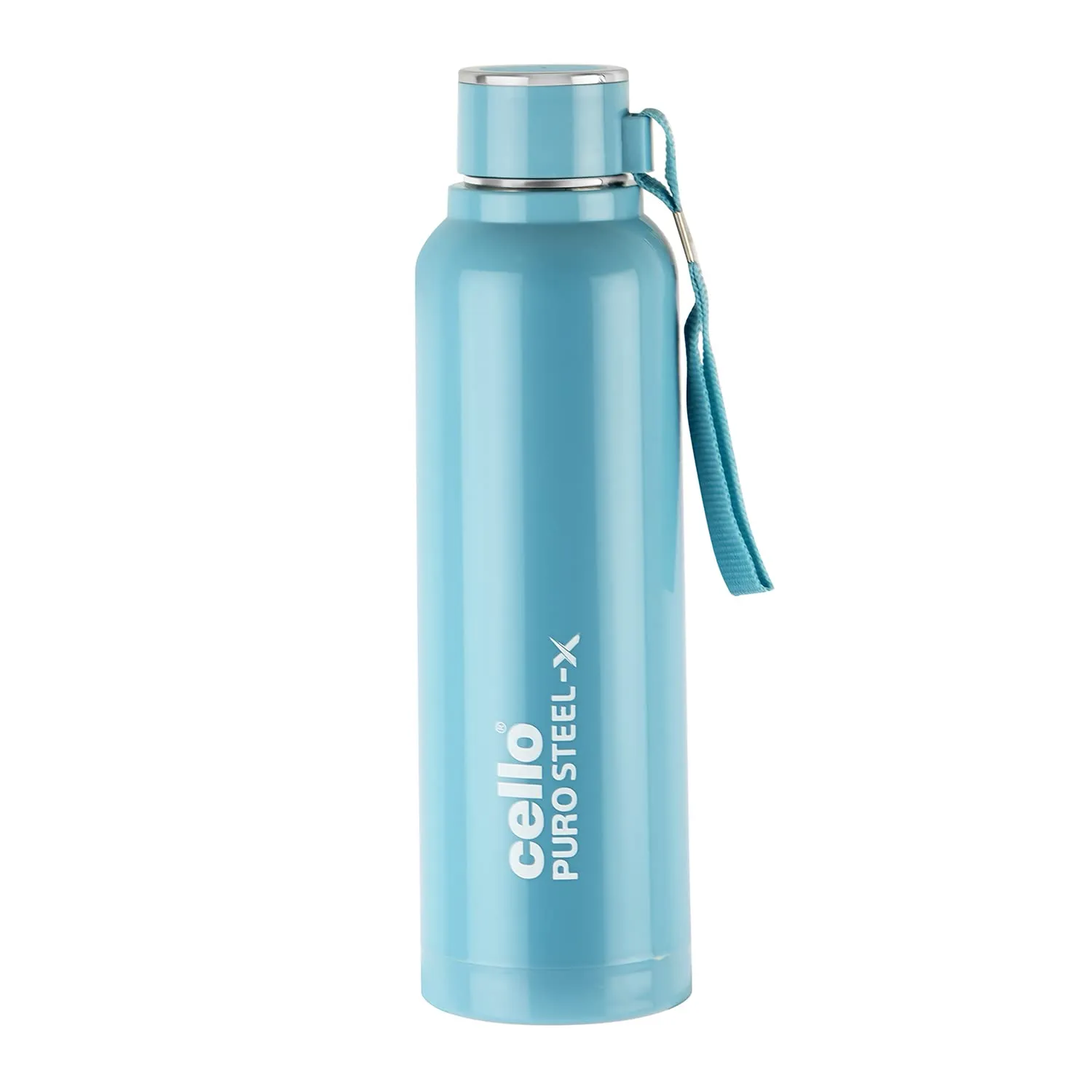 Cello Puro Steel-X Benz 900 | Leak Proof| Wide Mouth & Easy to Open | Insulated Inner Steel Outer Plastic Water Bottle | 730ml | Turquoise