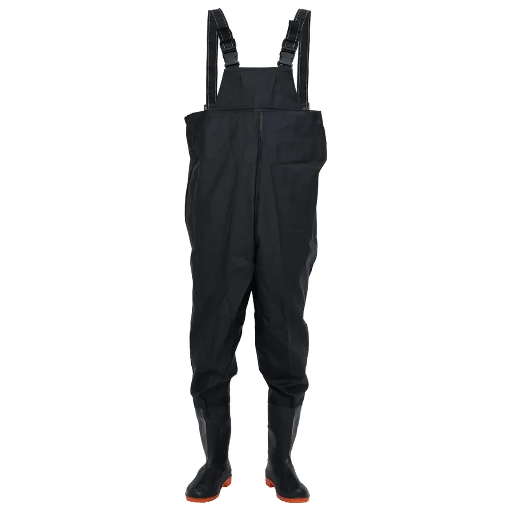 Chest Waders with Boots Black Size 38