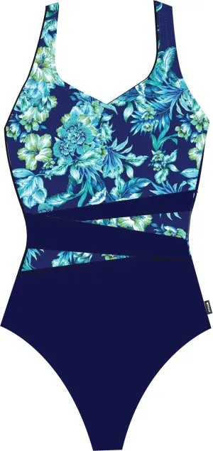 Chlorine Resistant FINZ One Piece Swimsuit Floral Print Regular & Plus Sizes